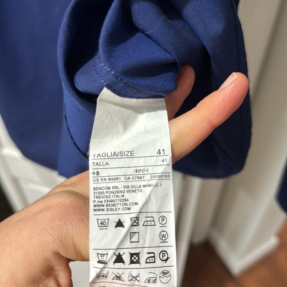 United Colors of Benetton Men’s Button Down Dress Shirt - Blue (UK 41, US 16) - Picture 5 of 5